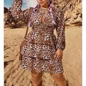 Animal Print Ruffled Dress 🐆